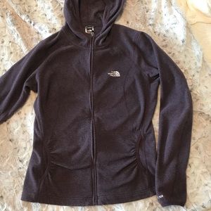 Purple North Face fleece zip up jacket with hood